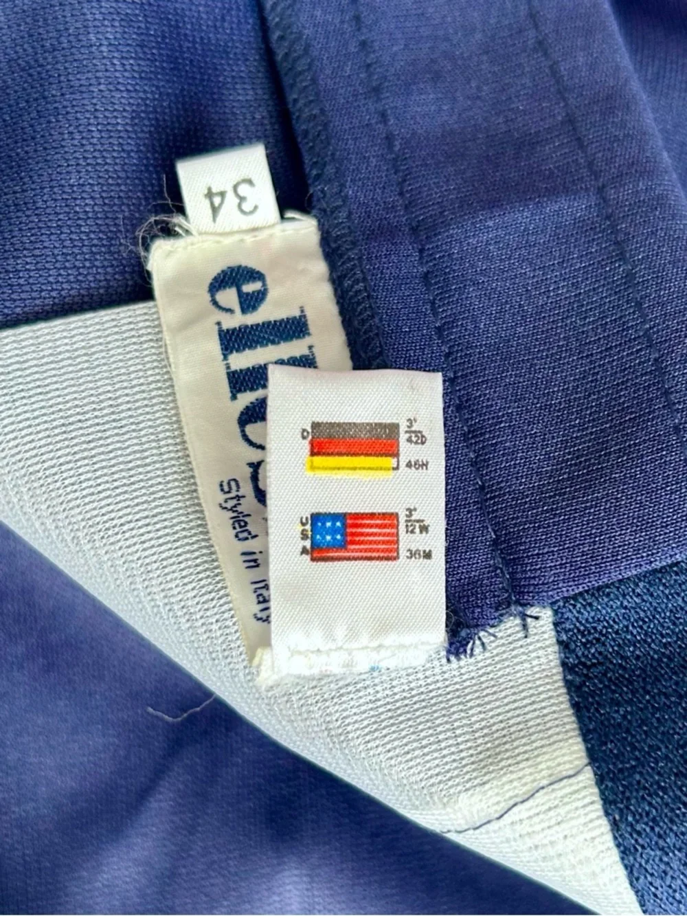 Vintage 70s 80s Ellesse Blue Tennis Shorts GOAT Terry Size 34 NWT Dead Stock New
